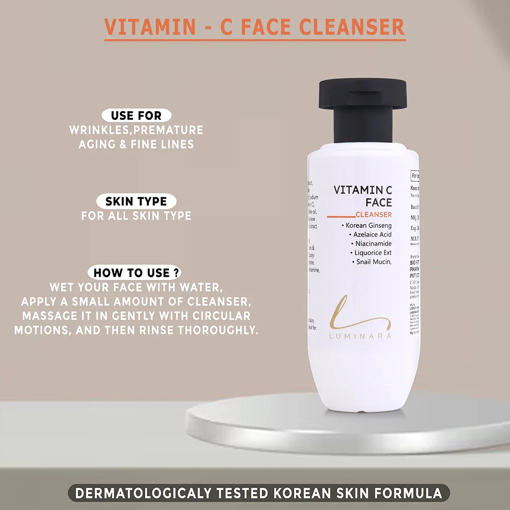 vitamin c face cleanser with pro vitamin b5 & aha | oil control & deep cleansing face wash vitamin c face cleanser with pro vitamin b5 & aha | oil control & deep cleansing face wash