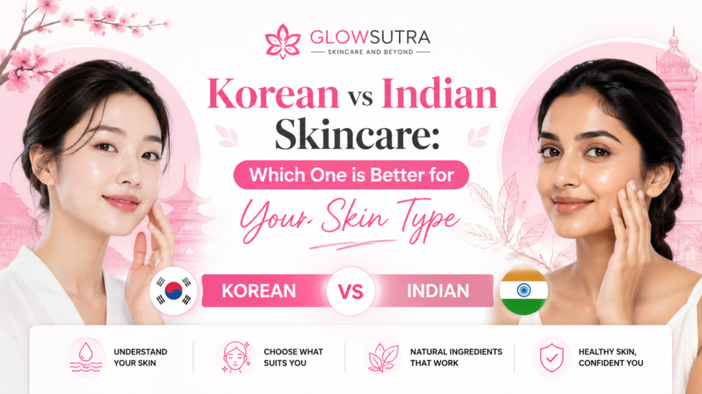 Korean skincare products vs Indian Ayurvedic skincare ingredients side by side comparison